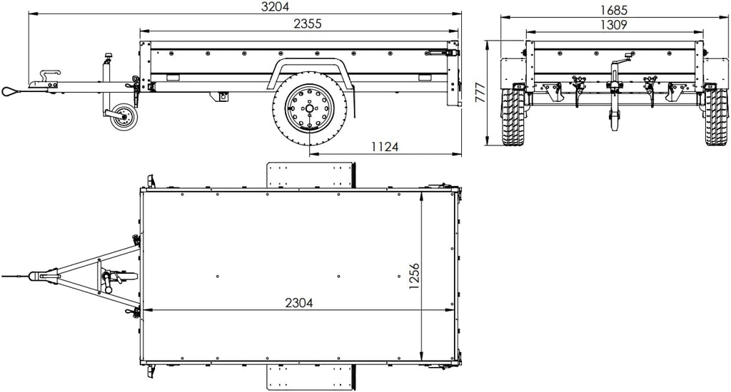 Unitrailer Kipphänger 230 mit Hochplane & Stützrad