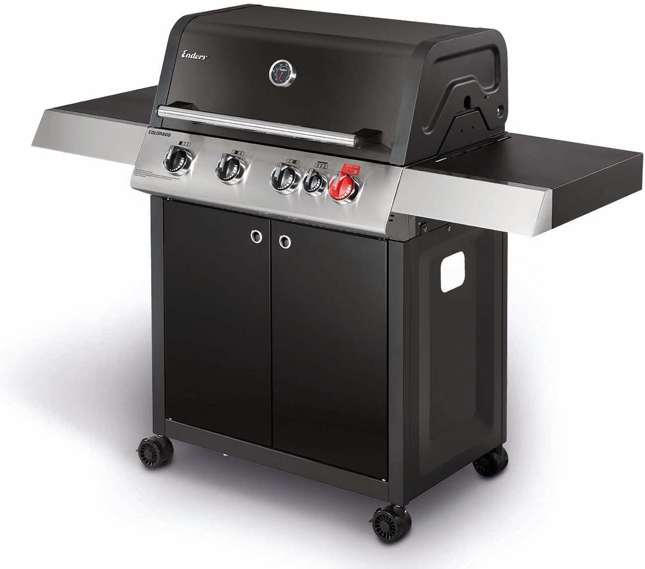 Enders® Gasgrill HYDE 4 SIKR Turbo, 4 Brenner aus Edelstahl für kraftvolles direktes und indirektes Grillen, 800 °C TURBO ZONE™, SWITCH GRID™, Infarot-Backburner und Seitenkocher, #8041