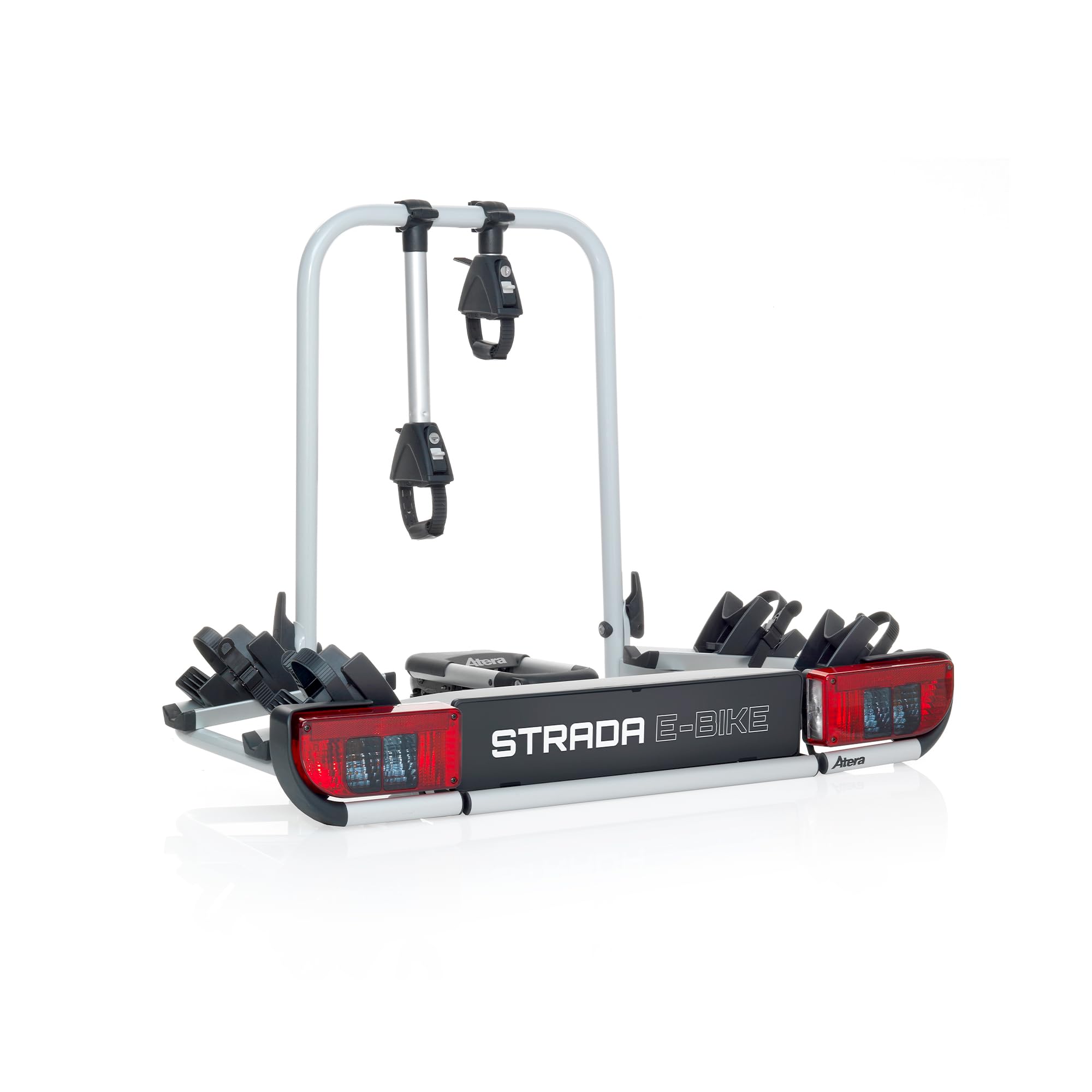Atera 022696 Strada E-Bike XL Car Bicycle Carrier Extra Wide with Rear Lights for 2 Bicycles, Silver