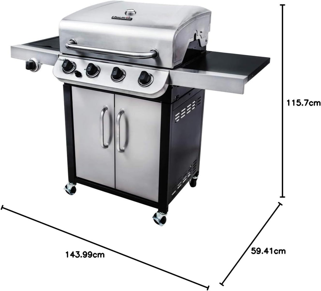 Char-Broil Convective 440S - 4 Brenner Gasgrill mit Seitenbrenner, Edelstahl