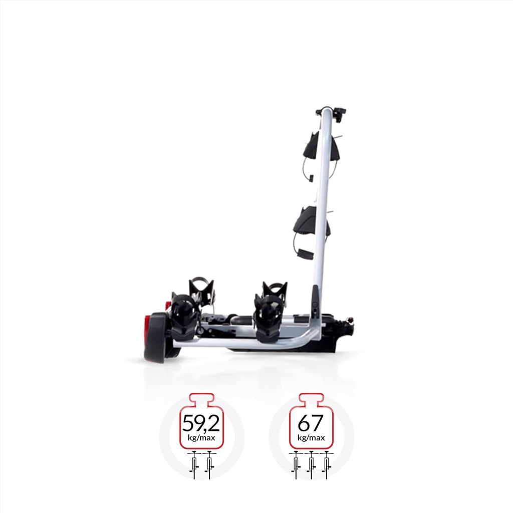 Atera 022696 Strada E-Bike XL Car Bicycle Carrier Extra Wide with Rear Lights for 2 Bicycles, Silver