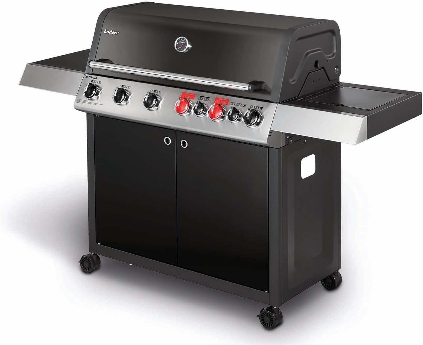 Enders® Gasgrill HYDE 4 SIKR Turbo, 4 Brenner aus Edelstahl für kraftvolles direktes und indirektes Grillen, 800 °C TURBO ZONE™, SWITCH GRID™, Infarot-Backburner und Seitenkocher, #8041