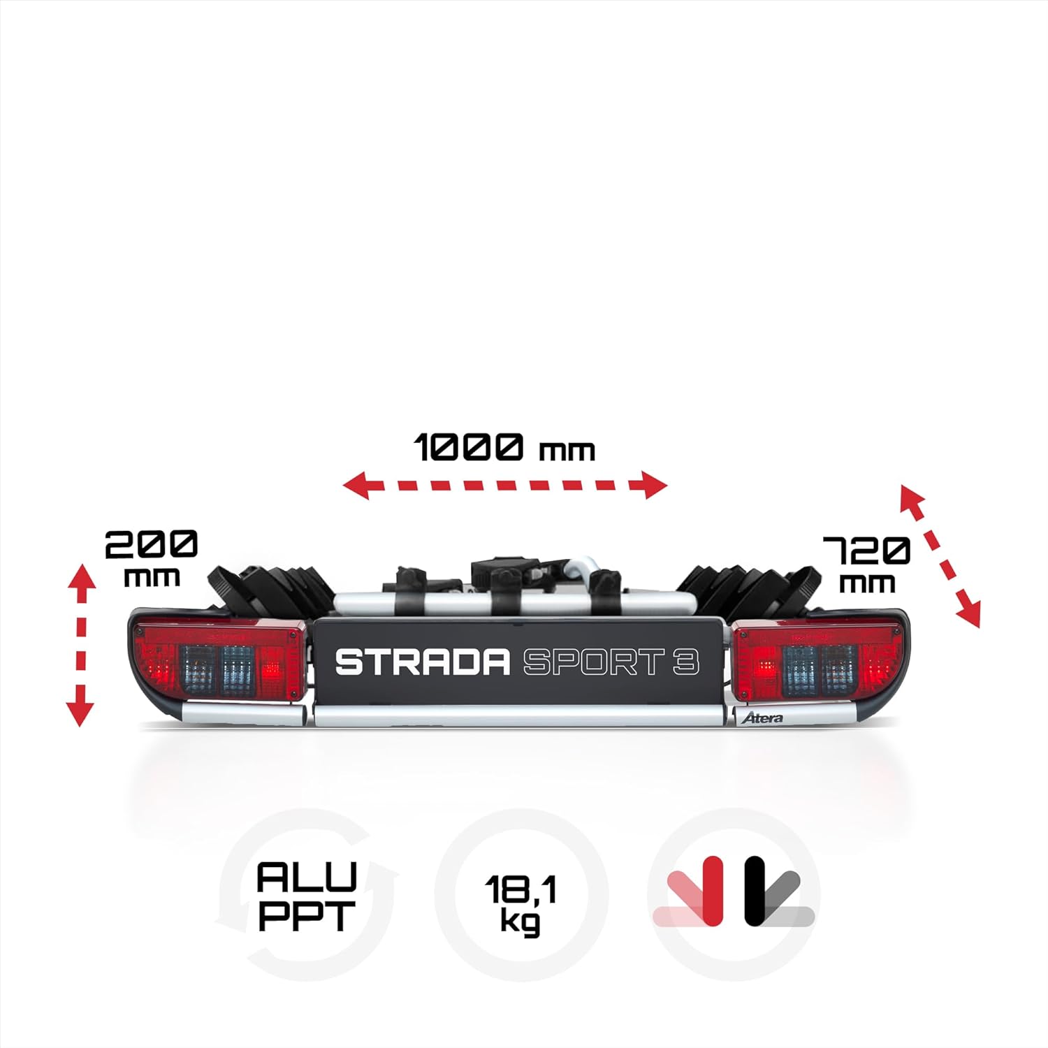 2 + 1 Aktion 3-Bike, Cycle Atera 022685 022624 Strada Sport M3 with Extension