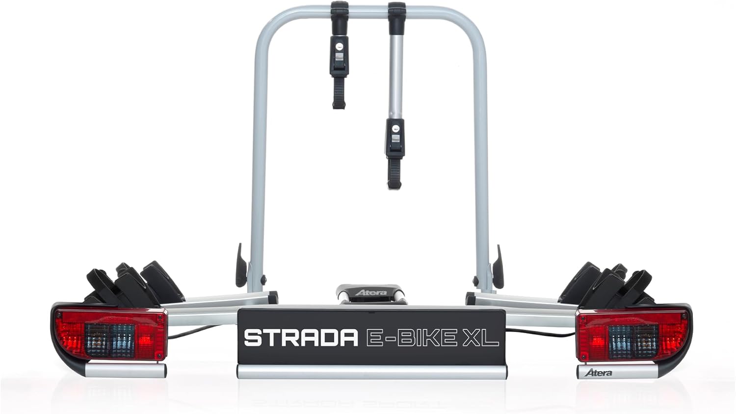 Atera 022696 Strada E-Bike XL Car Bicycle Carrier Extra Wide with Rear Lights for 2 Bicycles, Silver