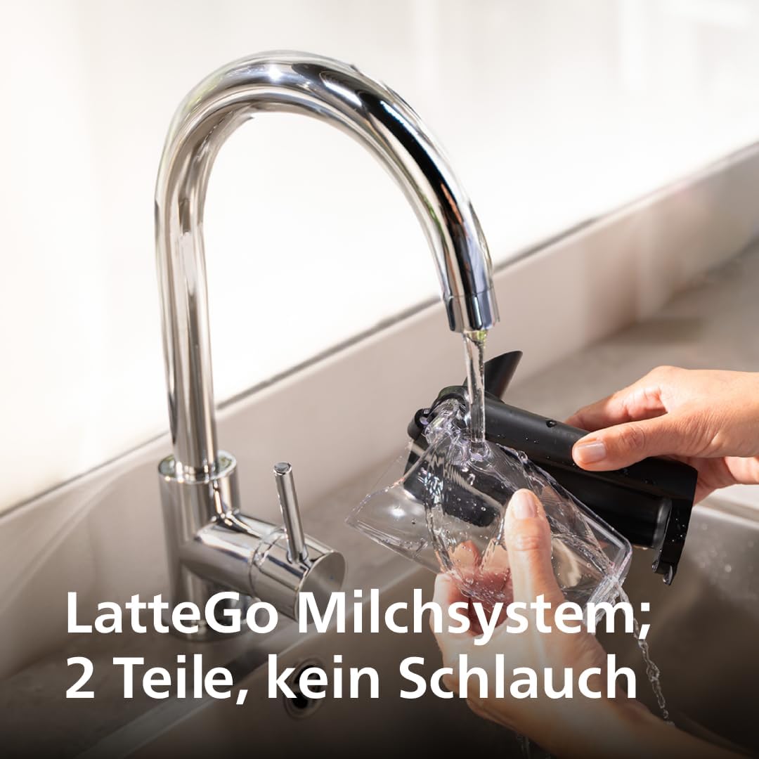Philips EP5546/70 5500 Series LatteGo Kaffeevollautomat 1,8L – SilentBrew, 20 Getränke, QuickStart, Schwarz/Silber