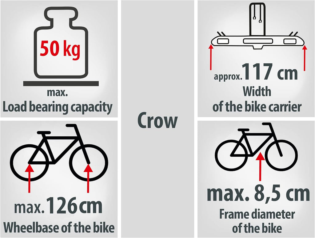 EUFAB Bicycle Carrier, suitable for e-bikes