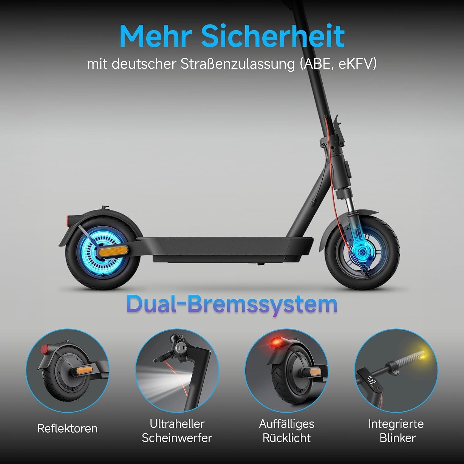 Xiaomi Electric Scooter 5 E-Scooter mit ABE, bis zu 60 km Reichweite, 350 W Motor, 10 Zoll Luftreifen, Vorderradfederung, LED-Display, Blinker, Anthrazit**