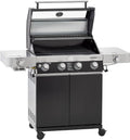 RÖSLE Gasgrill BBQ-Station VIDERO G4-S Schwarz, Grill mit 4 Edelstahlbrennern, extra Primezone und Seitenbrenner, klappbare Seitentische, VARIO+, pulverbeschichteter Stahl | Primezone Extra Seitenbrenner, klappbare Seitentische, Vario+System, pulverbeschi