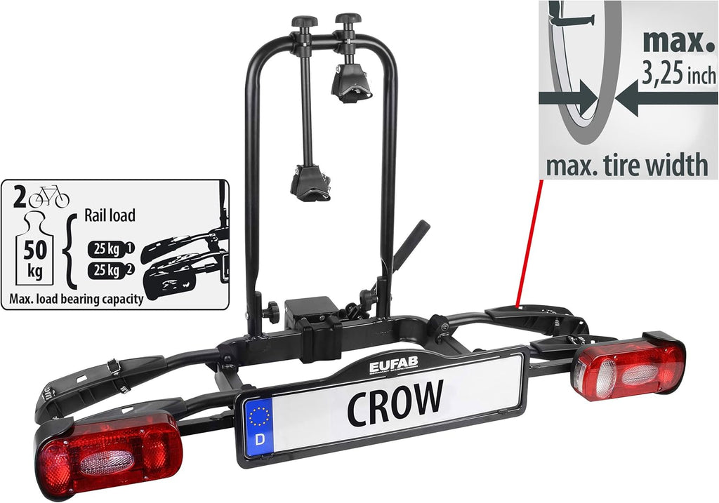 EUFAB Bicycle Carrier, suitable for e-bikes