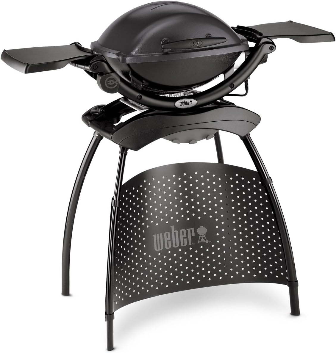 Weber Q 1400 Elektrogrill | Tragbarer Stadtgrill, Gusseisenrost, Schnellheizelement, 43 x 32 cm Grillfläche, Abnehmbare Auffangschale, 1,8 m Netzkabel
