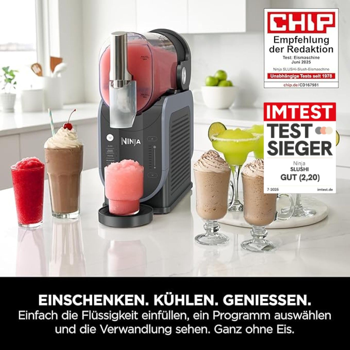 Ninja FS301EUPK SLUSHi Maschine 1,9 L – 5 Programme, Rapid Chill, WhisperChill Kompressor, Pink