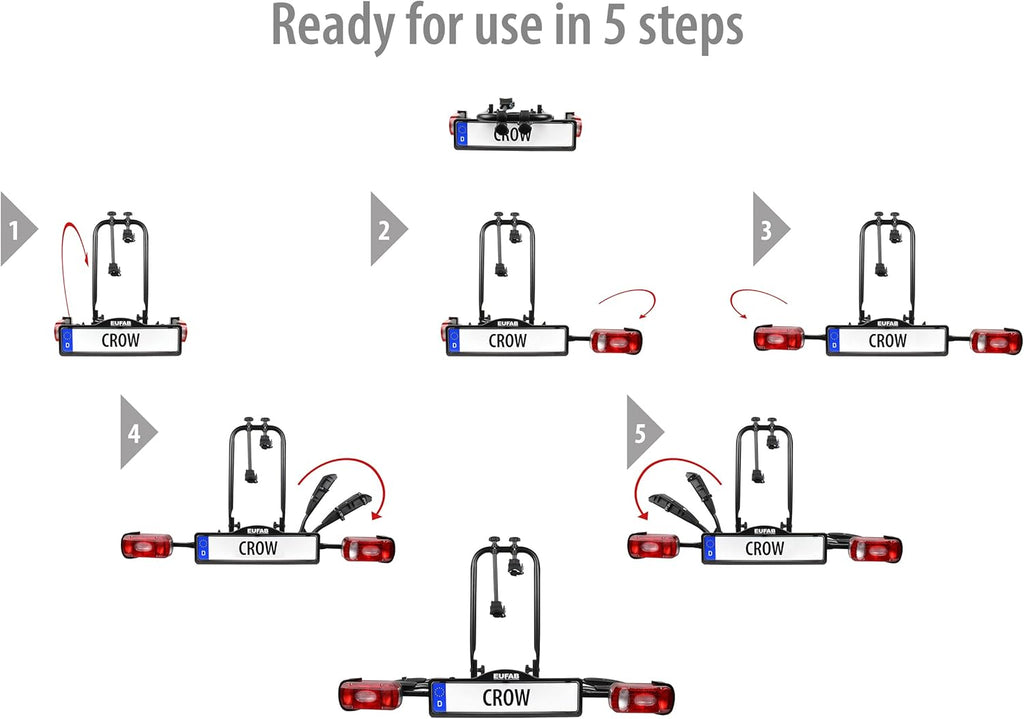EUFAB Bicycle Carrier, suitable for e-bikes