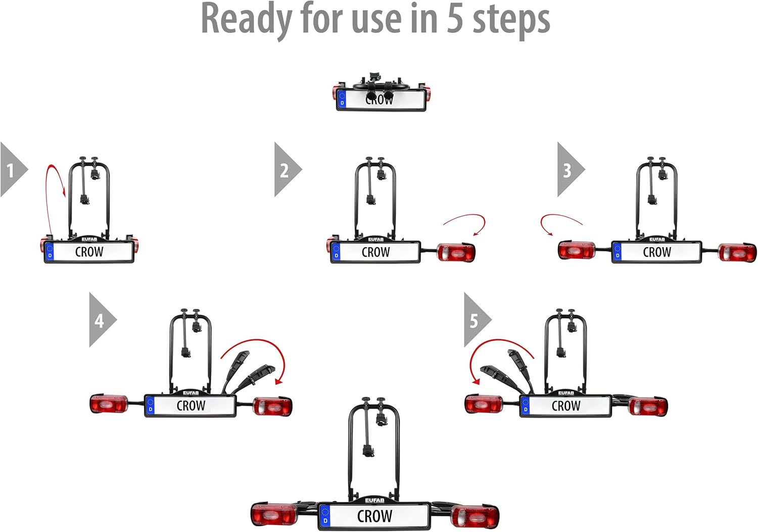 EUFAB Bicycle Carrier, suitable for e-bikes