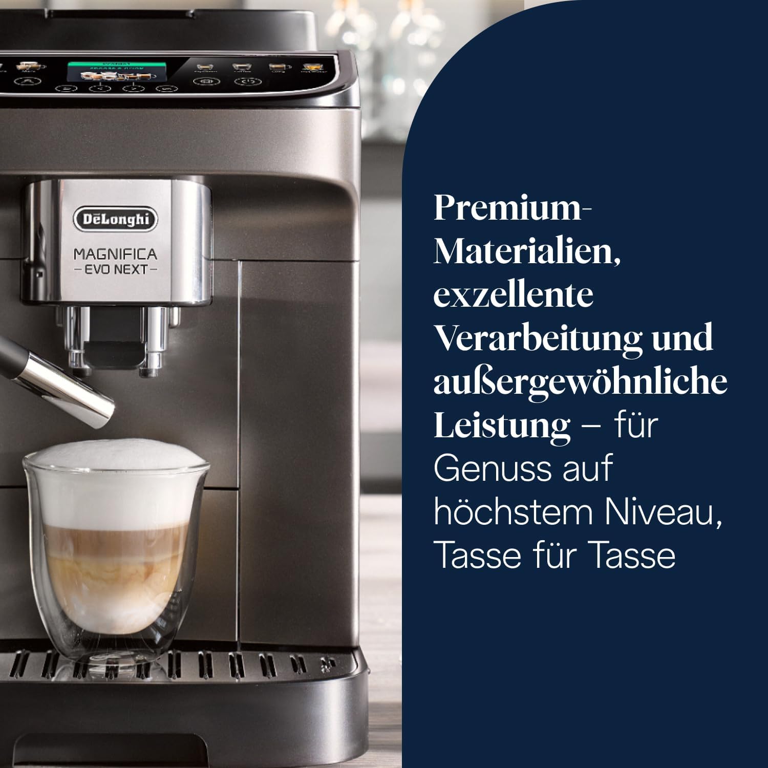 De'Longhi Magnifica Evo ECAM312.80.TB Kaffeevollautomat 1,8L – 13 Getränke, LatteCrema, Touch, Titan Schwarz