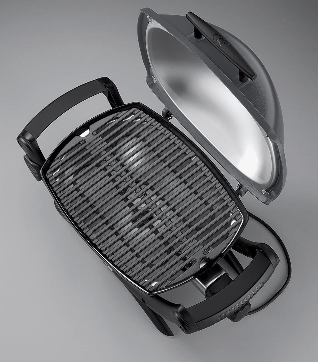 Weber Q 1400 Elektrogrill | Tragbarer Stadtgrill, Gusseisenrost, Schnellheizelement, 43 x 32 cm Grillfläche, Abnehmbare Auffangschale, 1,8 m Netzkabel
