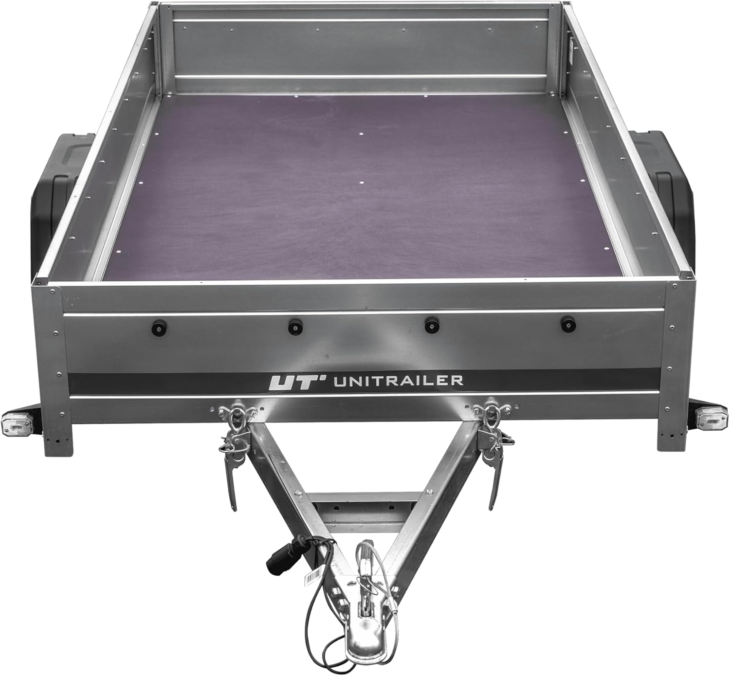 UNITRAILER Auto Anhänger Garden Trailer 230 Kipp – PKW Anhänger 750KG, 230cm x 125cm Transportfläche, Robuste Struktur Aus Verzinktem Stahl, Klappbarer Deichsel