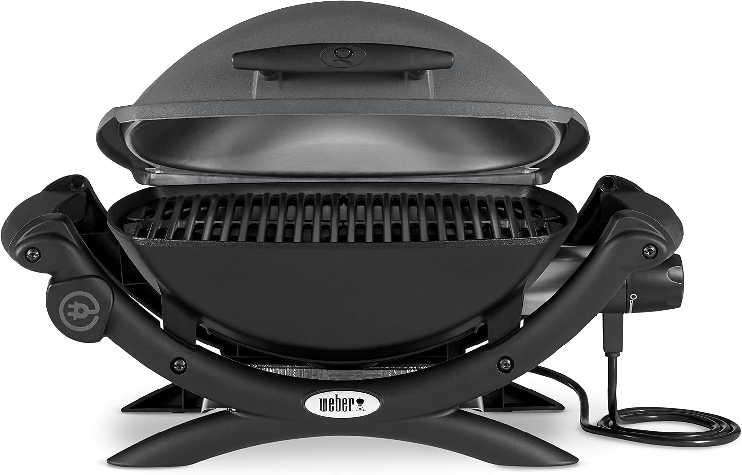 Weber Q 1400 Elektrogrill | Tragbarer Stadtgrill, Gusseisenrost, Schnellheizelement, 43 x 32 cm Grillfläche, Abnehmbare Auffangschale, 1,8 m Netzkabel
