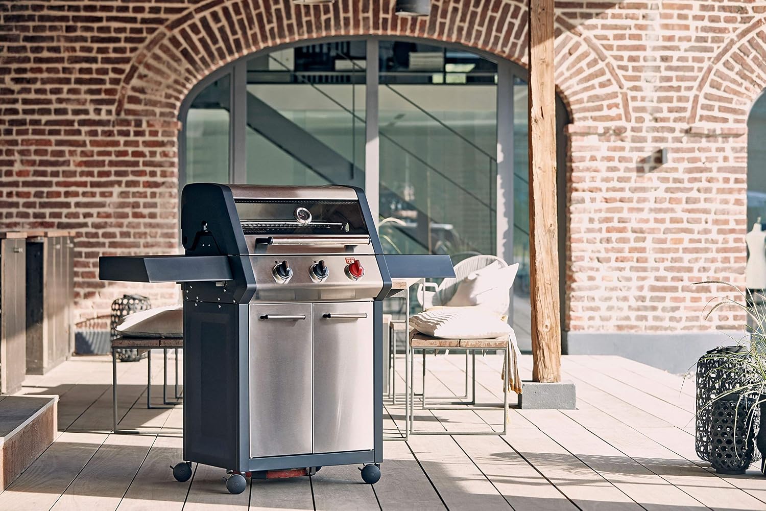 Enders® Gasgrill MONROE PRO 4 SIK TURBO, 4-Edelstahlbrenner, Seitenkocher, Infrarot-Backburner, Sichtfenster, HEAT RANGE™, SWITCH GRID™, 800 °C TURBO ZONE™, SIMPLE CLEAN™, #8378