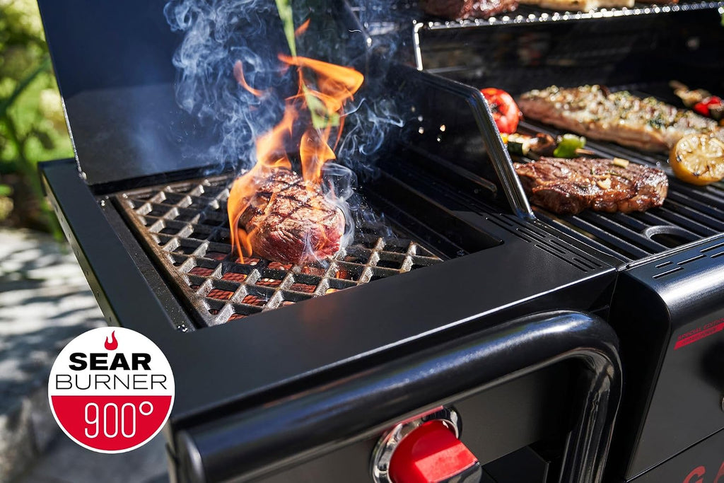 Char-Broil Gas- & Hybridgrill Gas2Coal Special Edition 3 Brenner, Holzkohleschale, 900°C Sear-Brenner