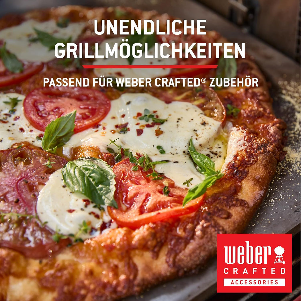 Weber Spirit E-310 Gasgrill | 3 Brenner, Snap-Jet Zündung, Robuste Räder und Warmhalterost, 51 x 46 cm Grillfläche, Weber Works kompatibel, Schwarz/Silber