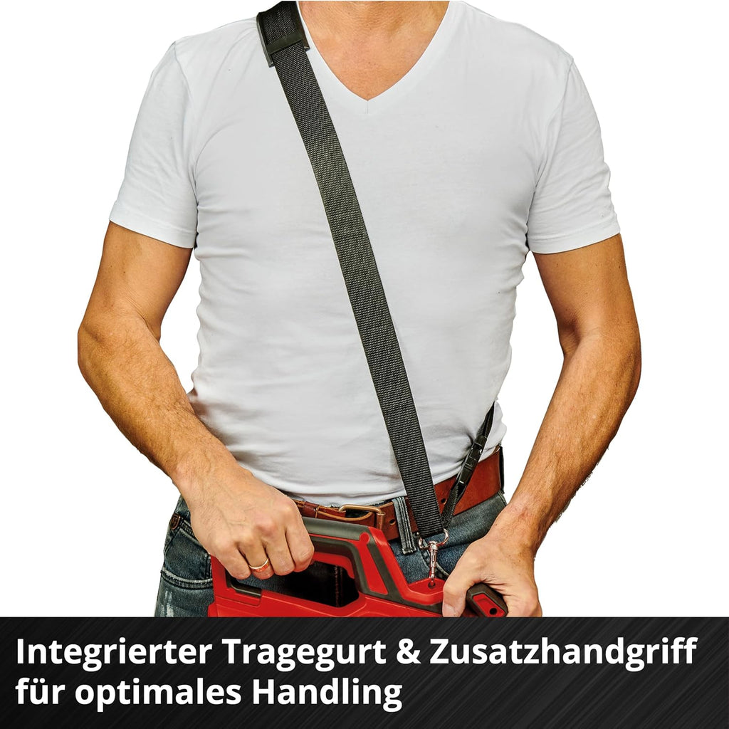 Einhell Akku-Laubsauger VENTURRO 18/210 Power X-Change (18 V, Saugleistung 500 m³/h, Fangsack 45 L, Blasfunktion bis 210 km/h, inkl. 4 Ah Akku & Ladegerät) Schwarz,Rot