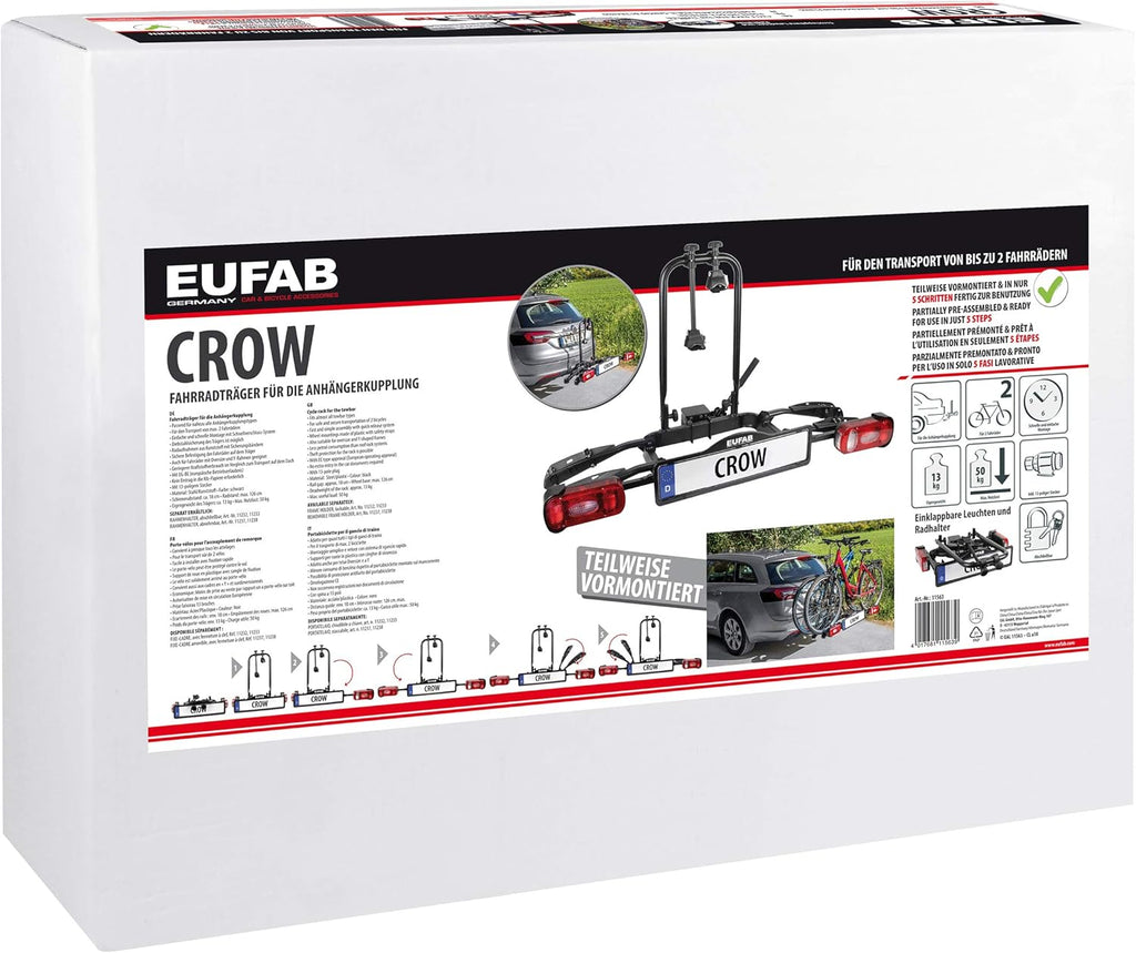 EUFAB Bicycle Carrier, suitable for e-bikes