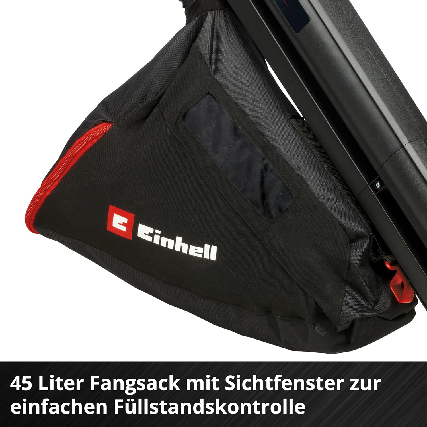 Einhell Akku-Laubsauger VENTURRO 18/210 Power X-Change (18 V, Saugleistung 500 m³/h, Fangsack 45 L, Blasfunktion bis 210 km/h, inkl. 4 Ah Akku & Ladegerät) Schwarz,Rot