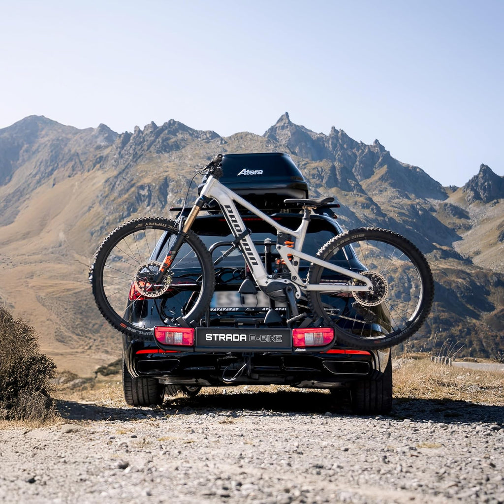 Atera 022696 Strada E-Bike XL Car Bicycle Carrier Extra Wide with Rear Lights for 2 Bicycles, Silver