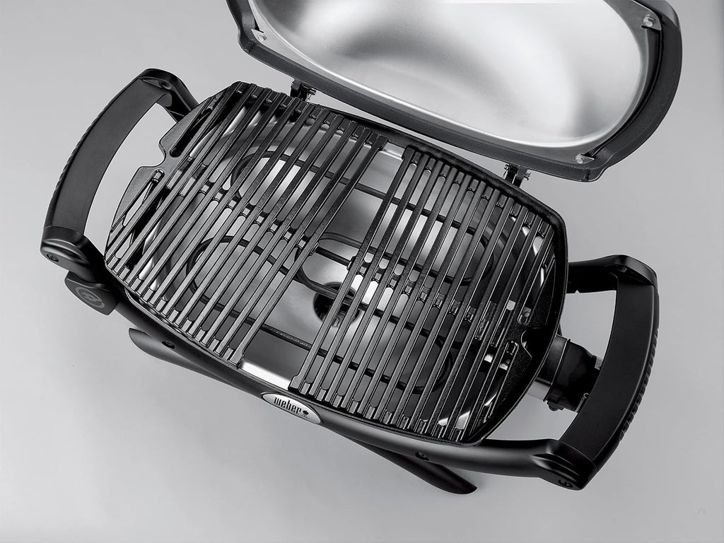 Weber Q 1400 Elektrogrill | Tragbarer Stadtgrill, Gusseisenrost, Schnellheizelement, 43 x 32 cm Grillfläche, Abnehmbare Auffangschale, 1,8 m Netzkabel