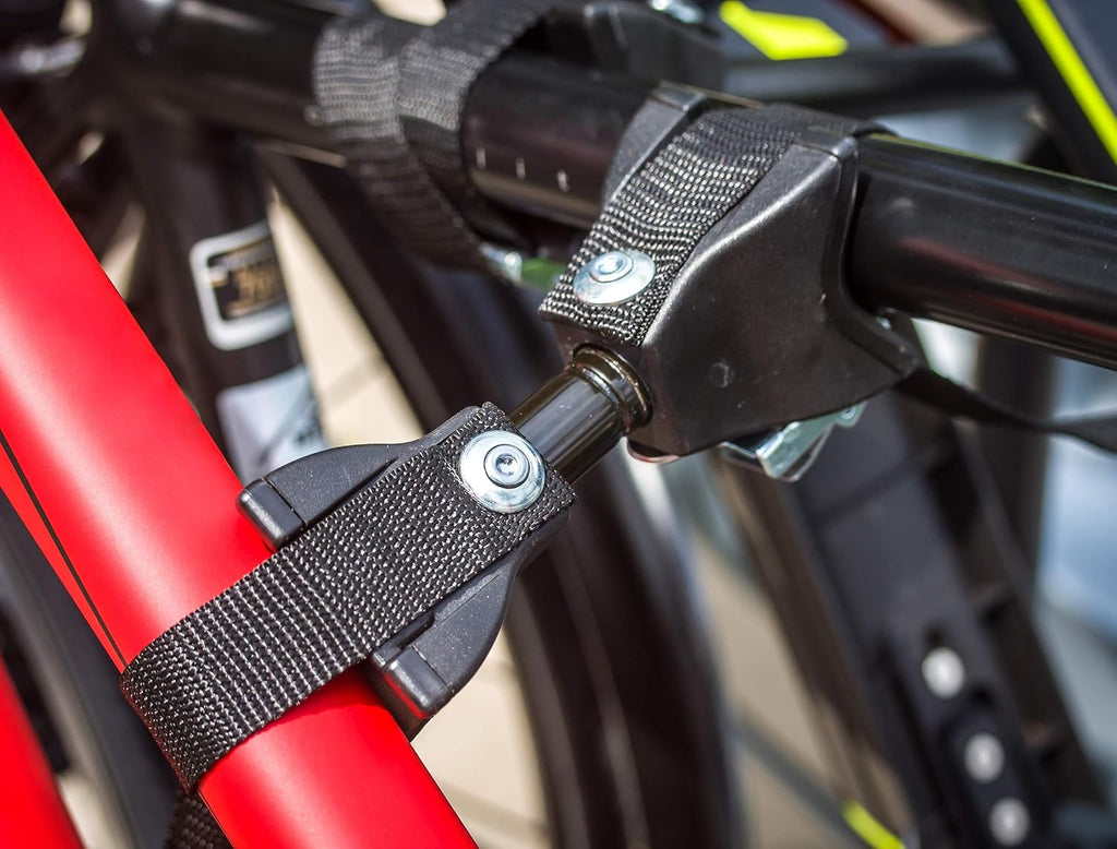 EUFAB 11555 Amber 3 bicycle carrier, suitable for e-bikes, partially pre-assembled, anti-theft protection, for 3 bicycles, for tow bar, approx. approx. 102 cm x 74 cm x 72 cm.