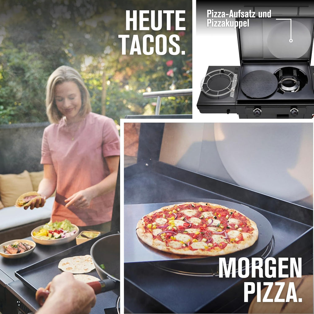 Char-Broil Griddle-Gasgrill Plancha Versa-Tile - 3-in-1 System: Griddle, Grill & Pizzaofen, 2-Zonen