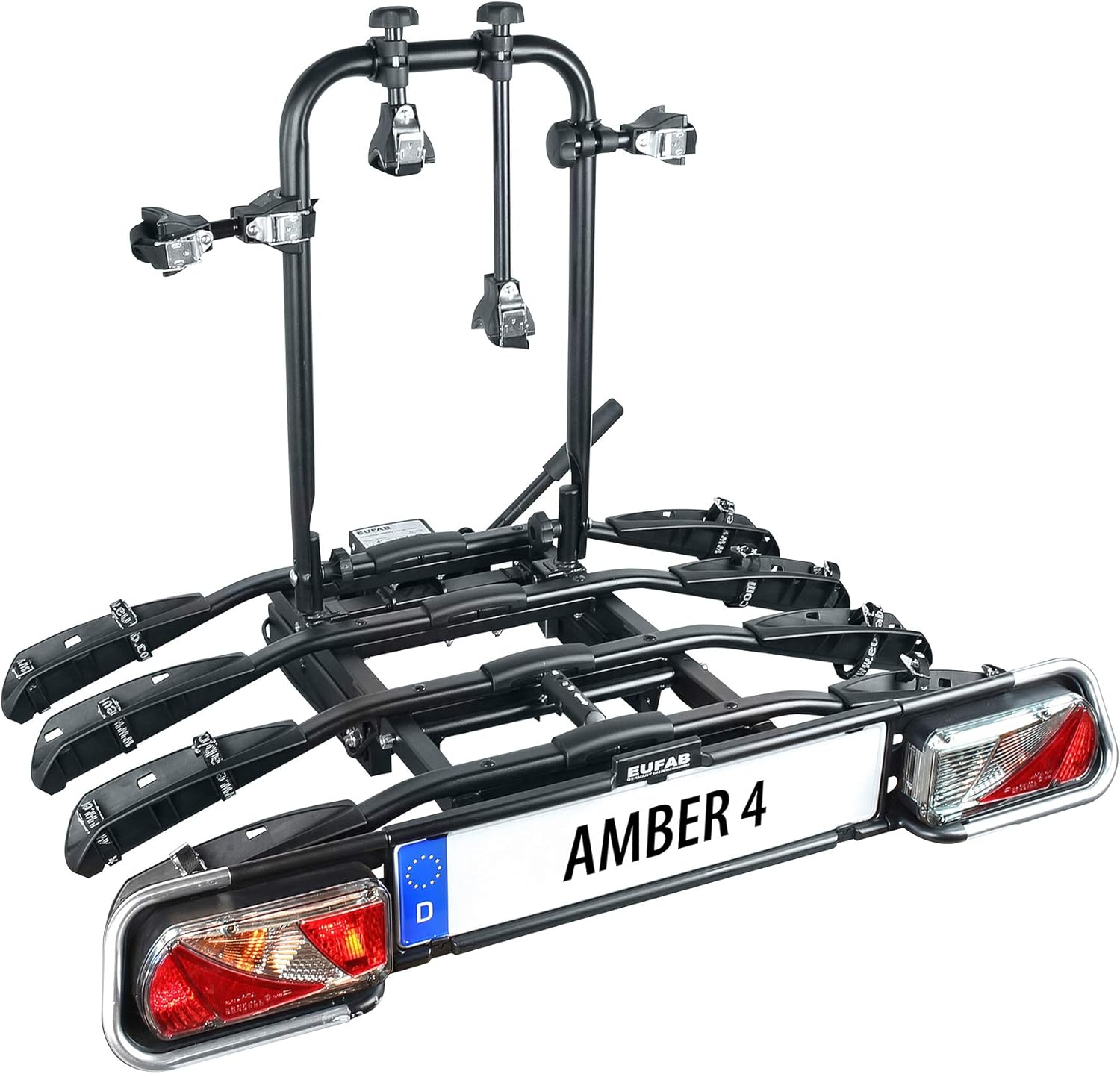 Eufab 11556 bicycle carrier Amber 4, black, approx. 102 x 83 x 72 cm.