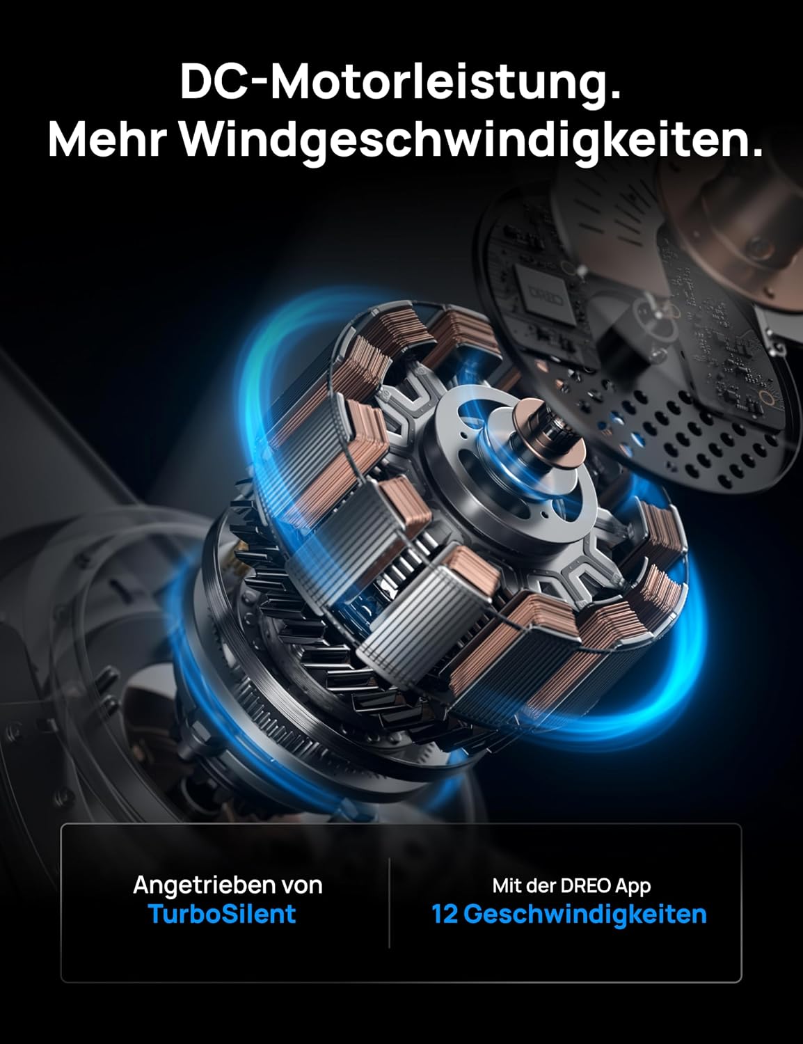 DREO Deckenventilator mit Licht bietet zwölf Geschwindigkeiten, drei Modi und einen leisen Gleichstrommotor. Einfache Montage, dimmbares LED, Fernbedienung und 12-Stunden-Timer in Weiß