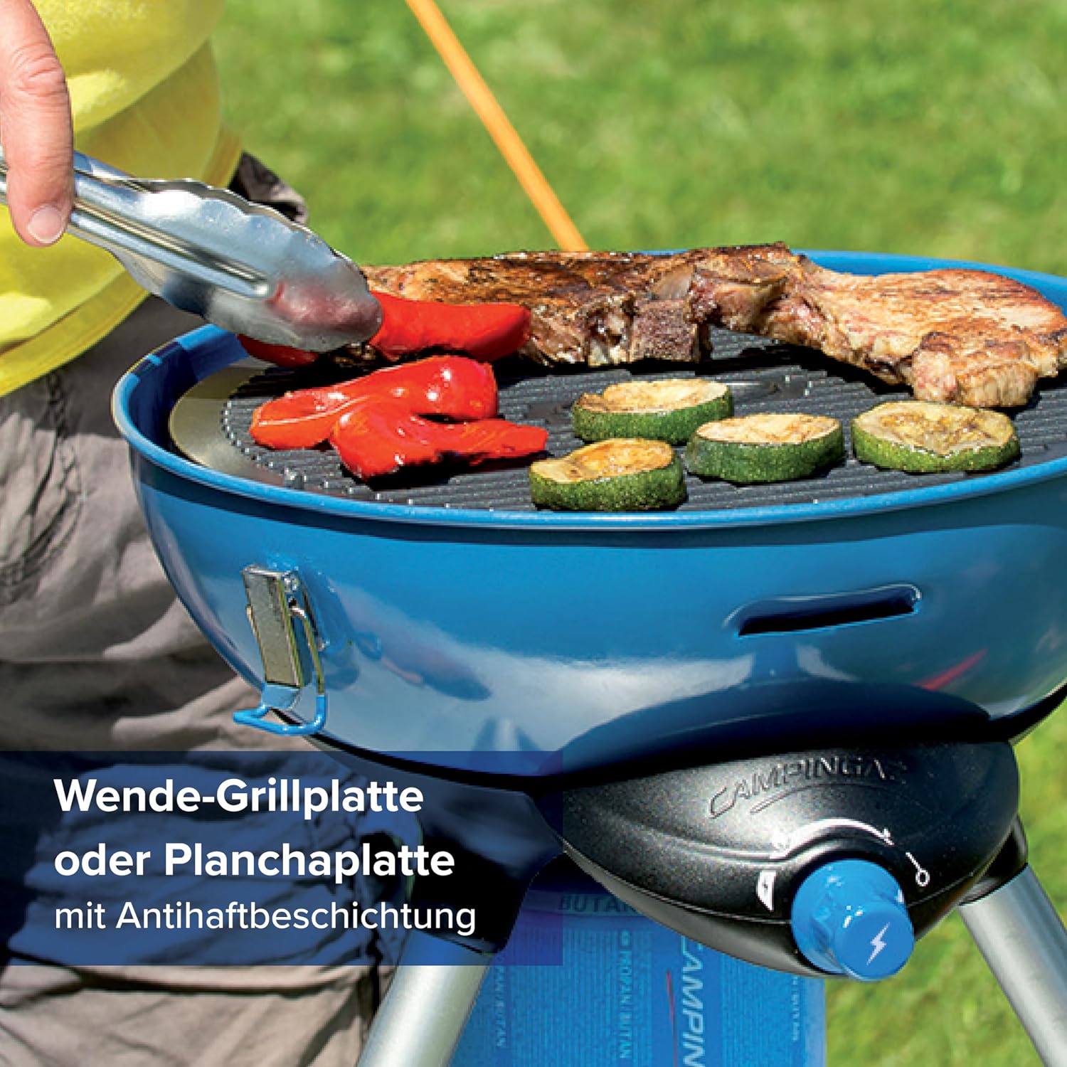 Campingaz Party Grill 400 Campingkocher & Grill, 2000W, Piezo-Zündung, Blau/Schwarz