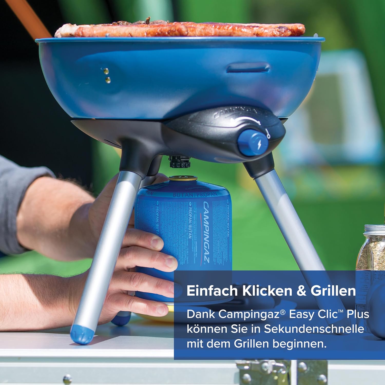 Campingaz Party Grill 400 Campingkocher & Grill, 2000W, Piezo-Zündung, Blau/Schwarz