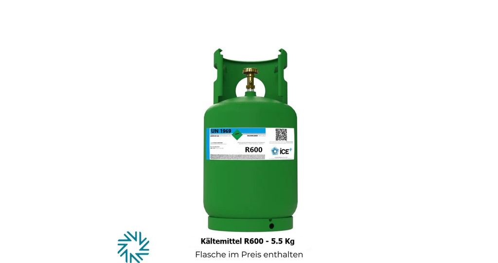 R600A Klimagas Kältemittel – 5,5 kg  aufladbarer Zylinder  1/4 Anschluss